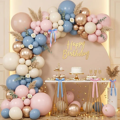 RUBFAC Pink and Blue Balloons Arch Kit, Gender Reveal Balloon Arch Kit 144 Pcs - Image 4