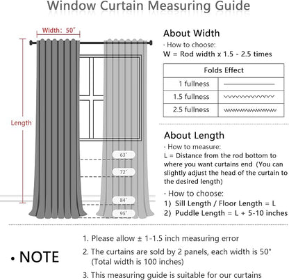 Sage Green Blackout Curtains 95 Inches Long 2 Panels Boho Curtains - Image 6