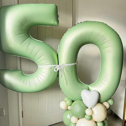 Sage Green Number 11 Balloon, 11 Balloon - Image 7