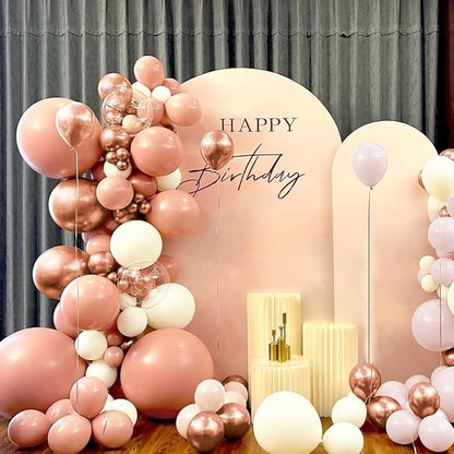 Dusty Pink White Rose Gold Balloons Arch Kit - Image 3