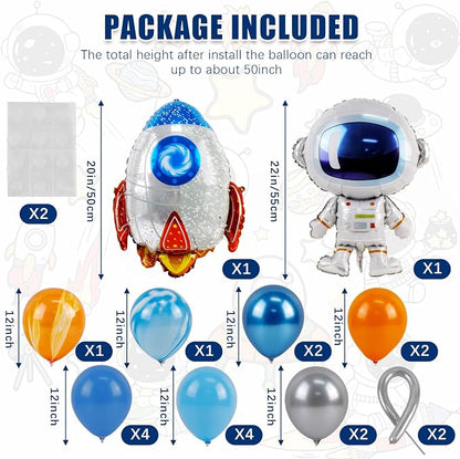 Astronaut Balloons Table Centerpiece 2 Sets Outer Space Balloon Stands | Party - Image 2