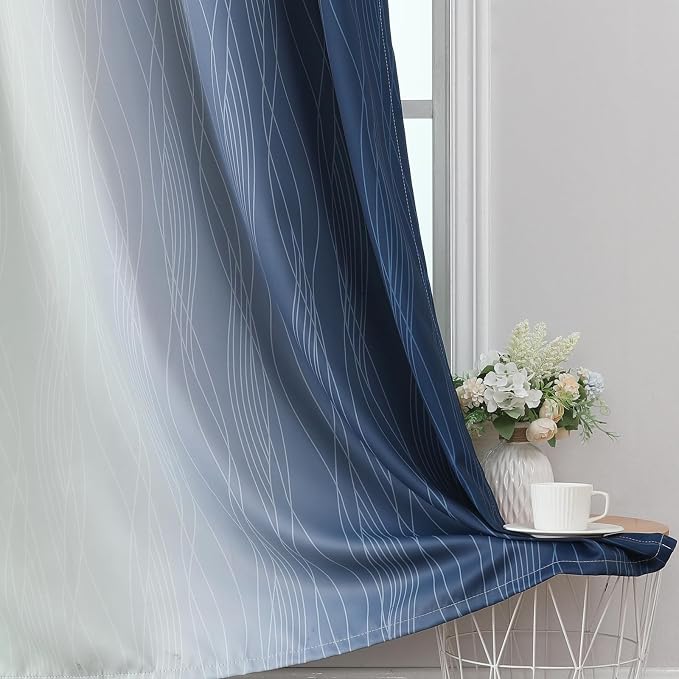 Ombre Blackout Curtains 102 Inches Long 2 Panels Set, Full Room Darkening - Image 6