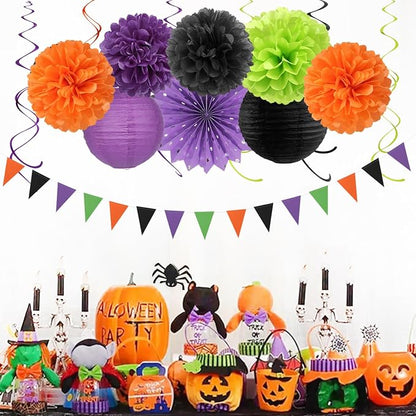 Black Purple Orange-Green Halloween Party-Decorations - Image 4