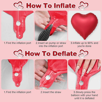 Black Red Heart Balloons - Image 7