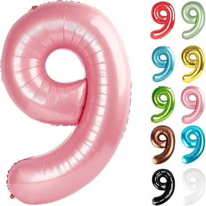 Pearl Pink Number 9 Balloon 40 Inch by IWERP