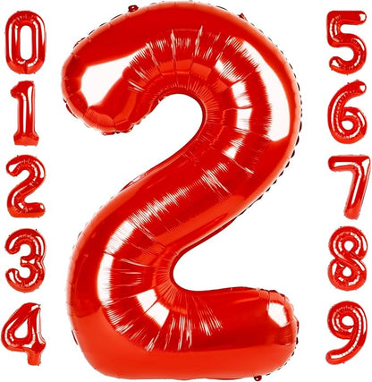 Number Balloons Red 2 Balloon 40 Inch by Mluchee