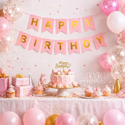 Pink Happy Birthday Banner Sign - Image 5
