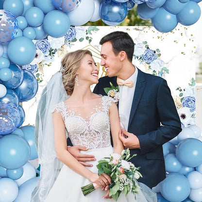 AIBIIN 8x6ft Mr and Mrs Floral Backdrop - Image 6