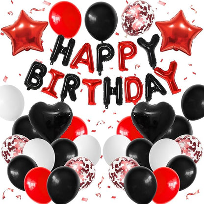 Red and Black Birthday Decorations by BTZO