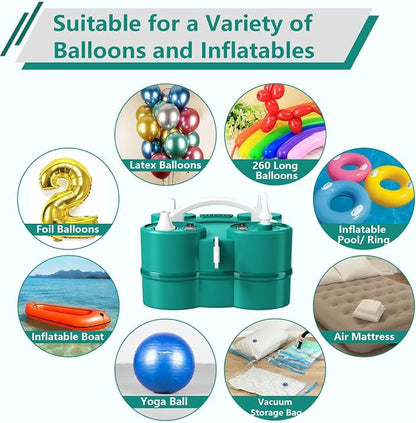 FunHot Electric Balloon Pump, Portable Dual Nozzle Air Pump - Image 5