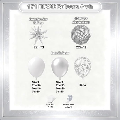 Disco Balloon Garland Arch Kit 171Pcs - Image 2