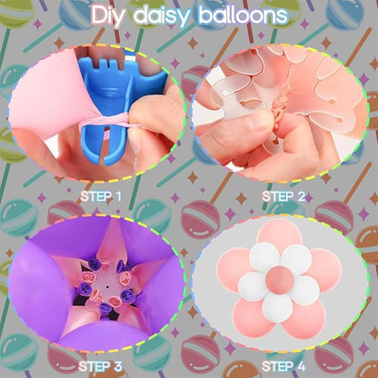Balloon Garland Kit Blue Teal Dusty Pink, Different Sizes Balloons - Image 4
