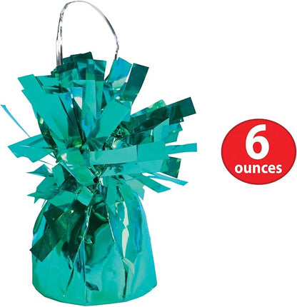 Beistle Assorted Metallic Wrapped Balloon Weights – 12 Pack, Turquoise & Silver - Image 3