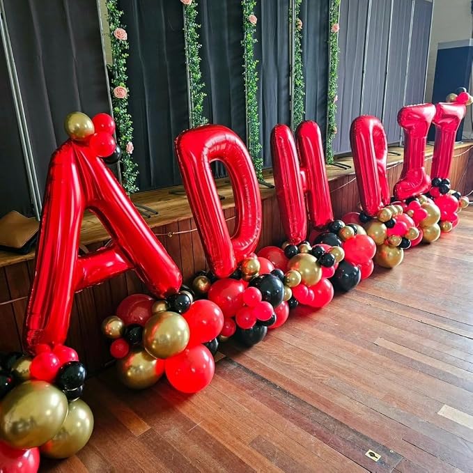 Red Letter L Balloons, L Balloon 40 Inch L Balloons Letter - Image 3