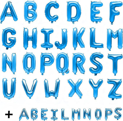 36 Pcs Blue Letter Balloons, Custom A-Z Set - Image 2