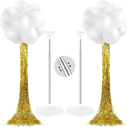 Gejoy 2 Set White and Gold Graduation Decorations Graduation Balloon Column by Gejoy