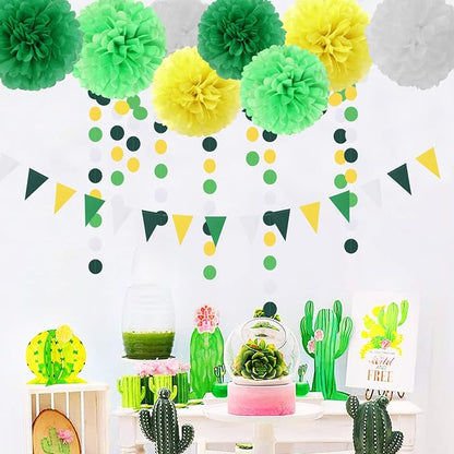 Yellow Green White Party Decorations - Image 2