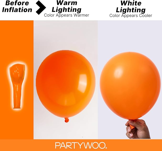 PartyWoo Orange Balloons 155pcs Fall Latex Helium Balloons Different Sizes | 18 - Image 3