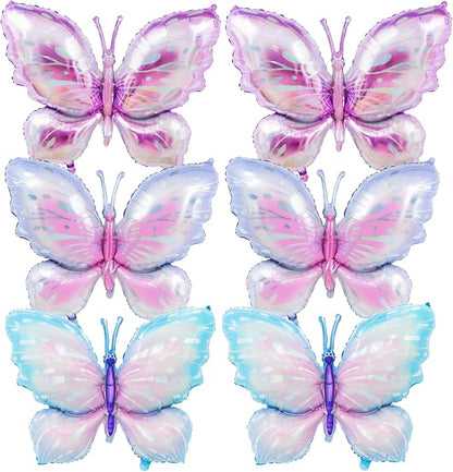 6 Pieces 39 Inches Butterfly Balloons by Broeify