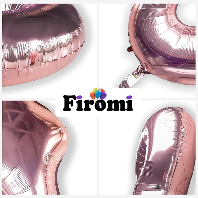 FIROMI 50 Foil Number Balloons Rose Gold 40-inch Big Mylar Balloon Numbers | - Image 5