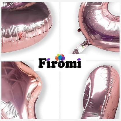 FIROMI 16 Foil Number Balloons Rose Gold 40-inch Big Mylar Balloon Numbers | - Image 5