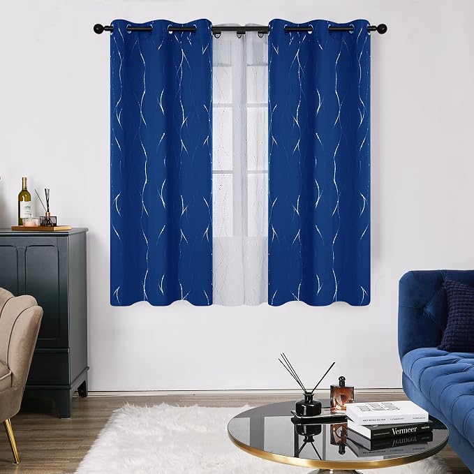 Deconovo Living Room Curtains 45 Inches Long, Thermal Insulated, Room Darkening - Image 2