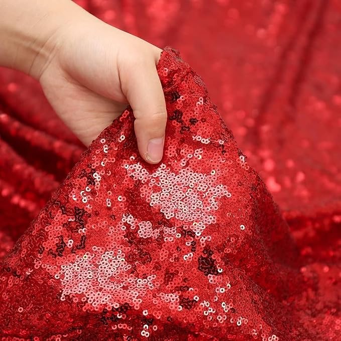 Eternal Beauty Black & Red Sequin Backdrop Curtains, 4 Panels 2x8FT | 3mm - Image 7