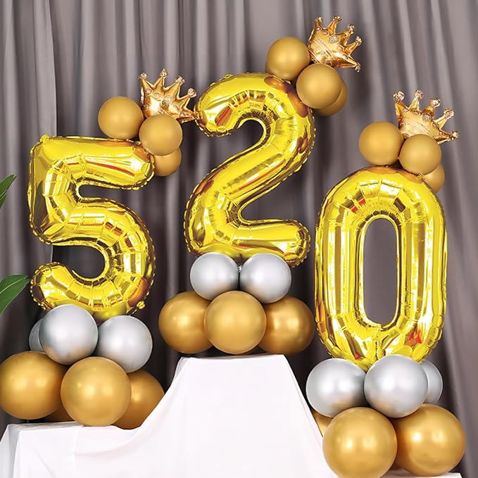 Gold Number Balloons Birthday Balloons - Image 5