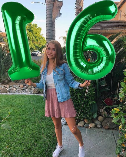 Number 7 Balloons Birthday Decorations, 40In Green Balloons - Image 4