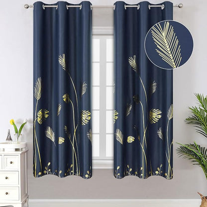 Palm Tree and Wheat Blackout Energy Saving Curtains Light Blocking Window Panels by ESTELARTEXTILER