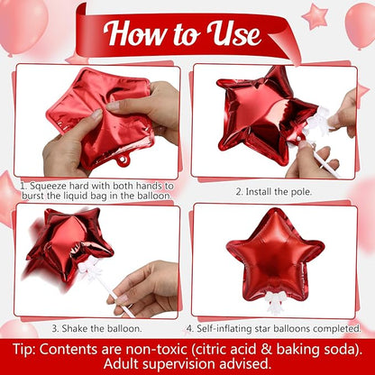 30 Pcs Mini Star Self Inflatable Balloons Bulk - Image 2