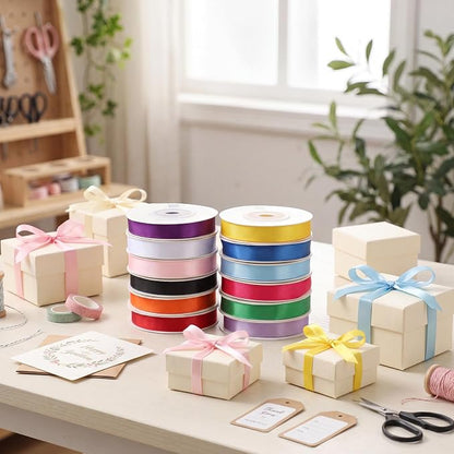 woric 120 Yards Rainbow Ribbon 12 Colors 3/8" x 10 Yards/Roll | Easy To Tie and - Image 5