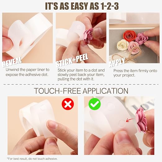 BAOFALI 600 Pcs 3/16in 2 Roll Ultra Thin Adhesive Dots, Double Sided Stickers - Image 3
