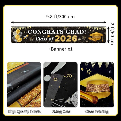 2026 Graduation Decorations Congrats Grad Class of 2026 Banner - Image 2
