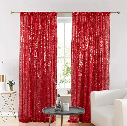 Eternal Beauty Red 3mm Sequin Backdrop 2x8 Ft 2 Pack Wedding | Dense Sparkle - Image 5