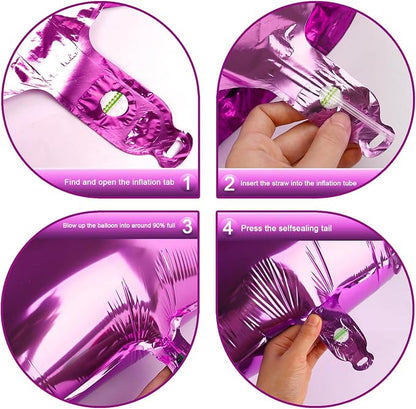 Rosy Purple Number 9 Balloon 40 inch, 9th Birthday Party Balloons Decoration | - Image 2