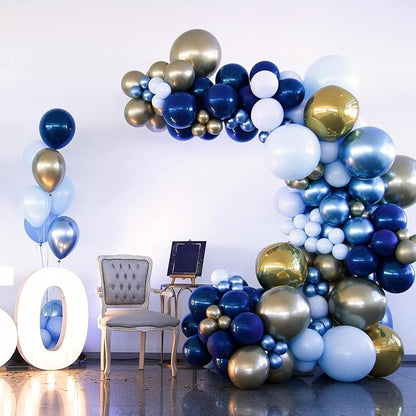 RUBFAC Blue Balloons Arch Kit Navy Blue Balloon Different Sizes 154pcs | Party - Image 8
