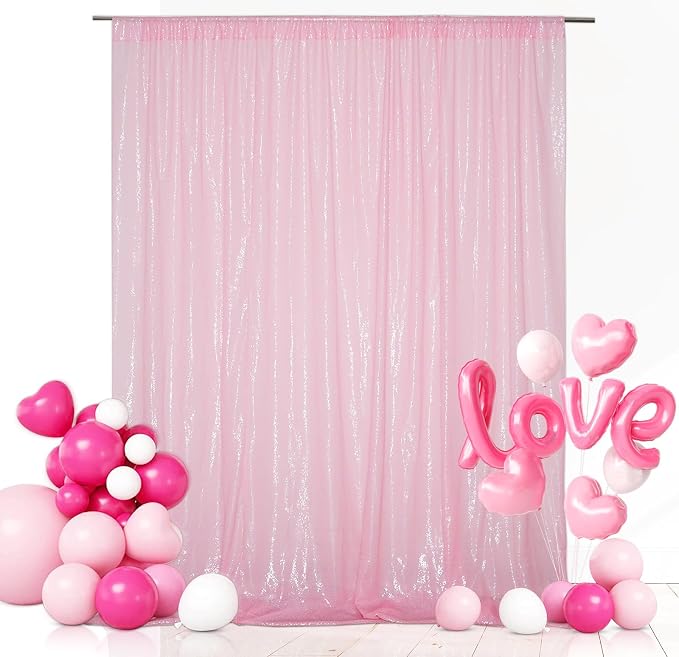 Eternal Beauty Pink 3mm Sequin Backdrop 5x7 Ft - Image 3