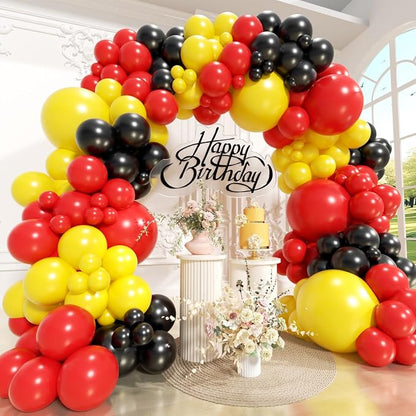 Red Yellow Black Balloons Arch Kit 171pcs, Cartoon Mouse Theme Different Size by Unknown