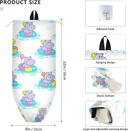 Plastic Bag Holder Grocery Bags Organizer Dispenser Storage Hippopotamus Balloon - Image 3