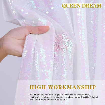 Backdrop Curtains Glitter 6 Panels Iridescent Sequin Background 2ftx8ft | - Image 3