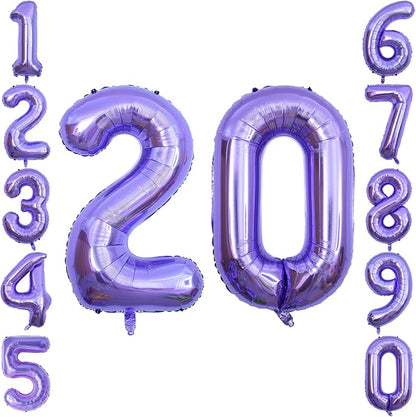 Purple Number 20 Balloon 40 Inch, Large Lavender Foil Mylar Number 20 Balloons by Unknown