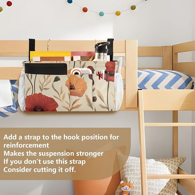 Bedside Caddy Metal Frame Hanging Organizer Bunk Bed Dorm Accessories Hook And - Image 6