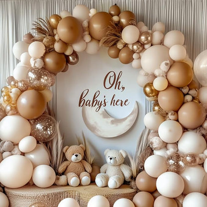 RUBFAC 135pcs Sand White Balloons Cream Beige Latex Balloon, Different Sizes 18 - Image 5