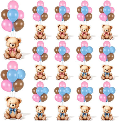 12 Sets Bear Balloon Stand Kit for Table Bear Baby Shower Centerpieces for by Unknown
