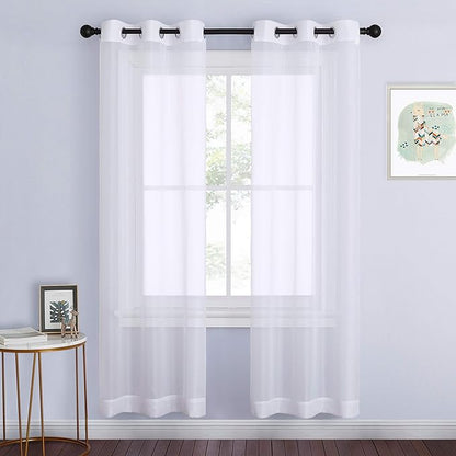 NICETOWN White Sheer Curtains 72 inches Long by NICETOWN