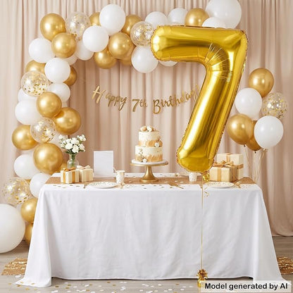 40 Inch Gold Number 7 Foil Balloon - Image 3