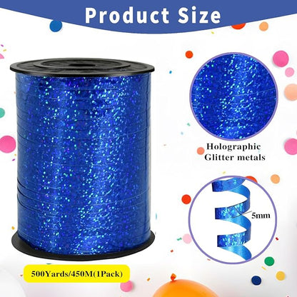 500 Yards Blue PVC Curling Ribbon, 5mm Width, Crafts and Celebrations - Image 2