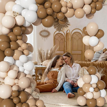156Pcs Brown Neutral Balloons Garland Arch Kit Different Size | Coffee Brown - Image 4