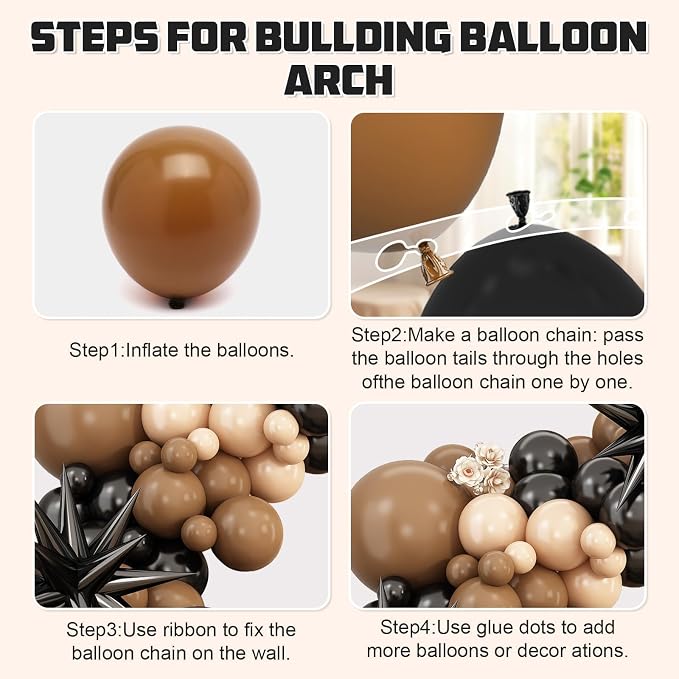 Black Brown Nude Balloon Arch Kit, Balloon Garland - Image 7